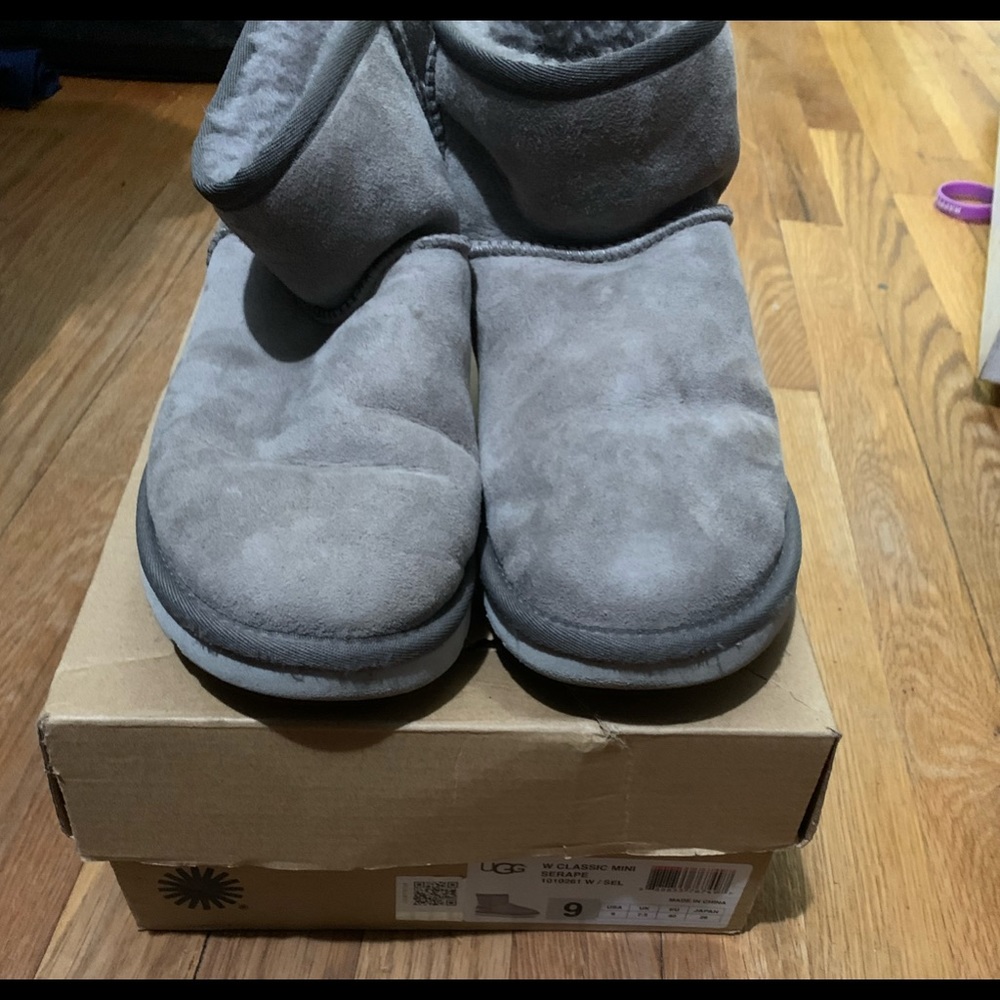 Gray classic mini Ugg boots